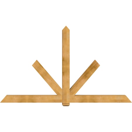 Ekena Millwork Kennewick Rough Sawn Timber Gable Bracket, Western Red Cedar, 108"W x 63"H x 6"D x 6"F, 14/12 Pitch GBW108X63X0606KEN00RWR